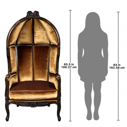Toscano - Victorian-Style Lady Alcott Balloon Chair in Walnut, Mahogany