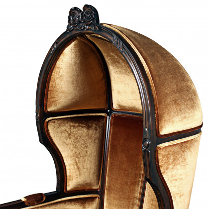 Toscano - Victorian-Style Lady Alcott Balloon Chair in Walnut, Mahogany