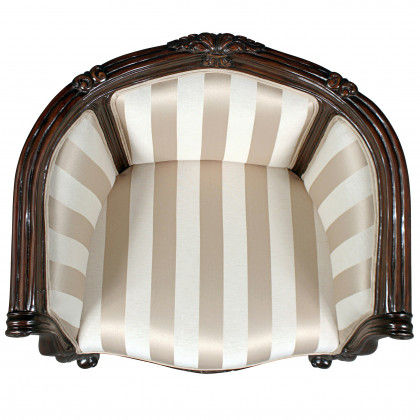 Toscano - The Marguerite Chair in Beige, Fabric/Mahogany