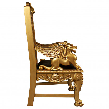 Toscano - Alfred the Great Throne Chair in Gold, Mahogany