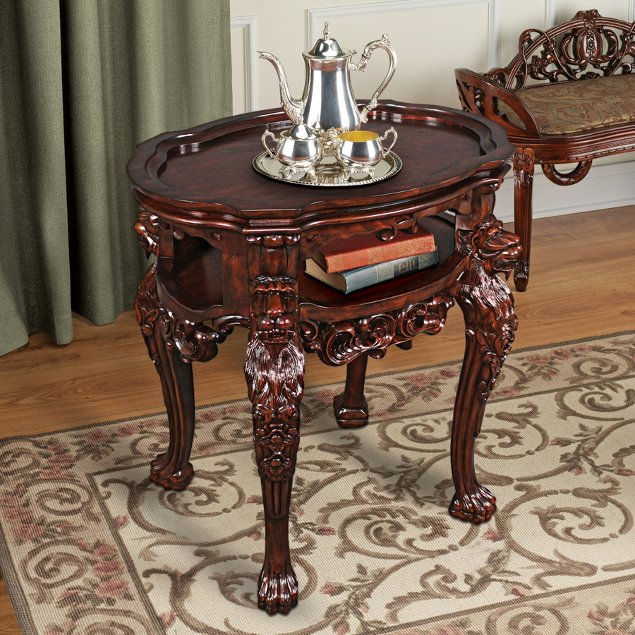 Toscano - Lord Raffles Lion Tea Table in Cherry, Mahogany