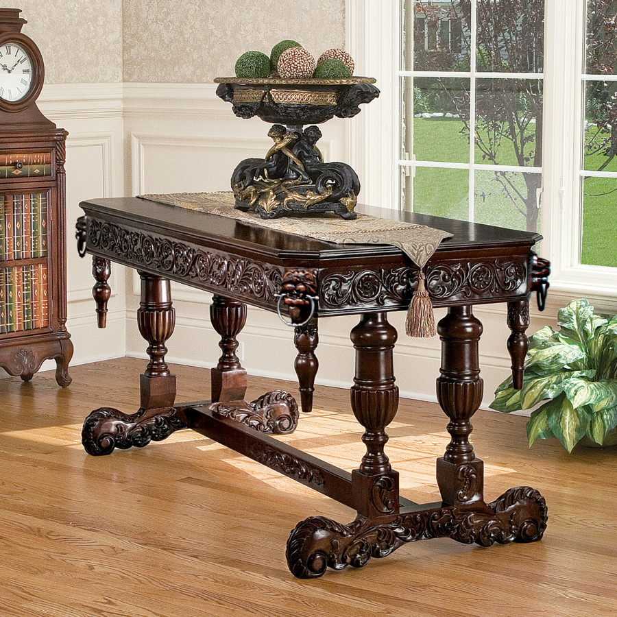 Toscano - Sir Benedict Renaissance Library Table in Cherry, Mahogany