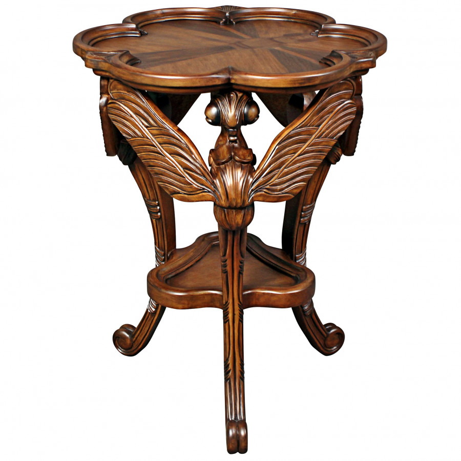 Toscano - Art Nouveau Galle Dragonfly Occasional Table in Cherry, Mahogany