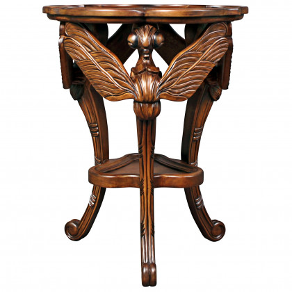 Toscano - Art Nouveau Galle Dragonfly Occasional Table in Cherry, Mahogany