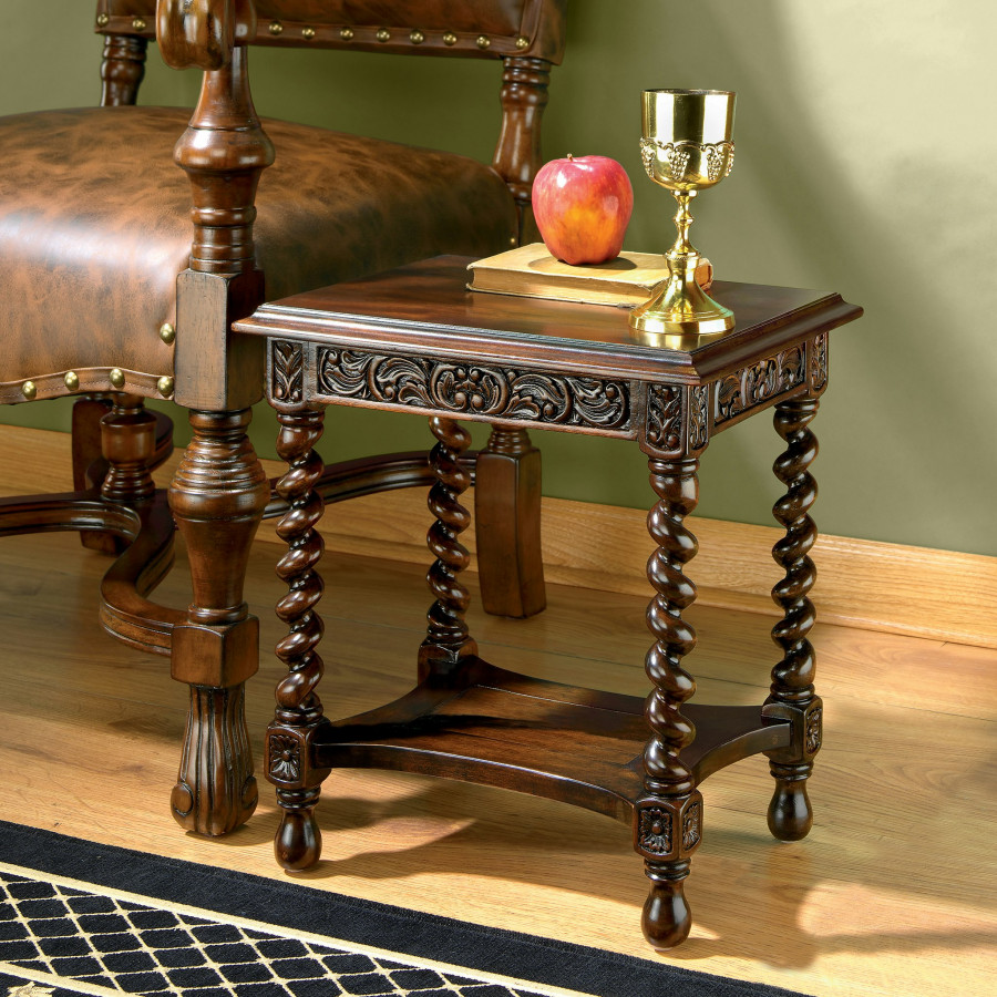 Toscano - Camberwell Manor Medieval Petite Side Table in Mahogany