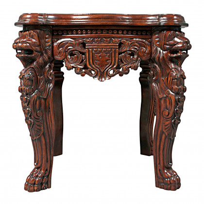 Toscano - Lord Raffles Grande Hall Lion Leg Side Table in Mahogany