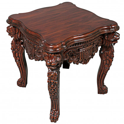 Toscano - Lord Raffles Grande Hall Lion Leg Side Table in Mahogany