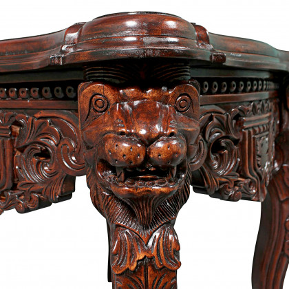 Toscano - Lord Raffles Grande Hall Lion Leg Side Table in Mahogany