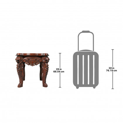 Toscano - Lord Raffles Grande Hall Lion Leg Side Table in Mahogany