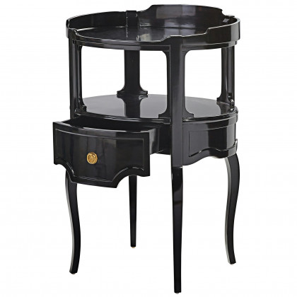 Toscano - Adoree French Occasional Side Table in Black, Mahogany