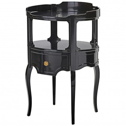 Toscano - Adoree French Occasional Side Table in Black, Mahogany
