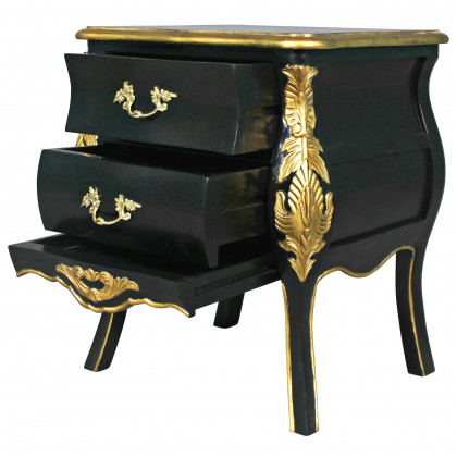 Toscano - Saint-Honore Bombe Nightstand Side Table in Mahogany