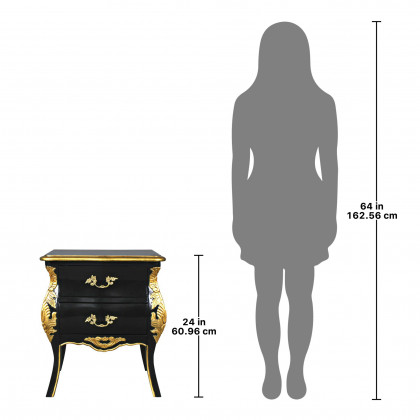 Toscano - Saint-Honore Bombe Nightstand Side Table in Mahogany