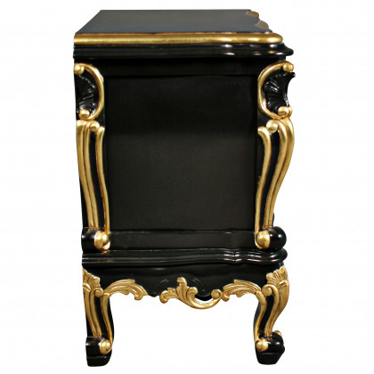 Toscano - Viennese Rococo Nightstand Side Table in  Mahogany