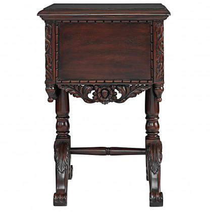 Toscano - Lady Rebecca Victorian-Style Bedside Table in Cherry, Mahogany