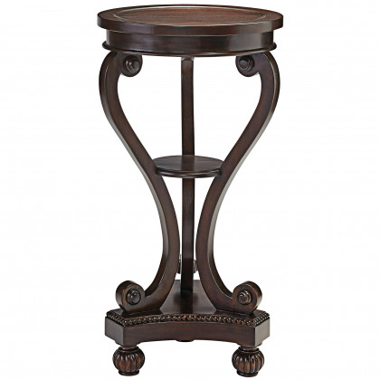 Toscano - Juliet Serpentine Pedestal Table in Walnut, Mahogany