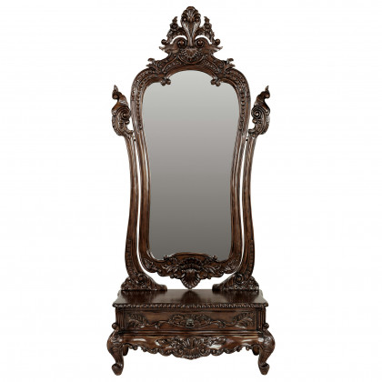 Toscano - Thornwood Manor Victorian Dressing Mirror in Cherry, Mahogany