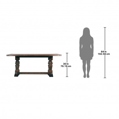 Toscano - English Gothic Refectory High Table in Walnut, Mahogany