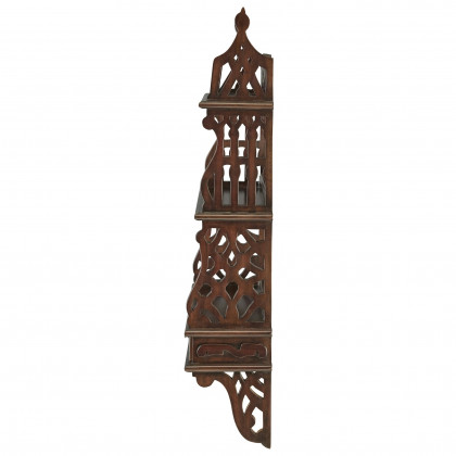 Toscano - Chinese Chippendale-Style Curio Shelves in Walnut, Mahogany