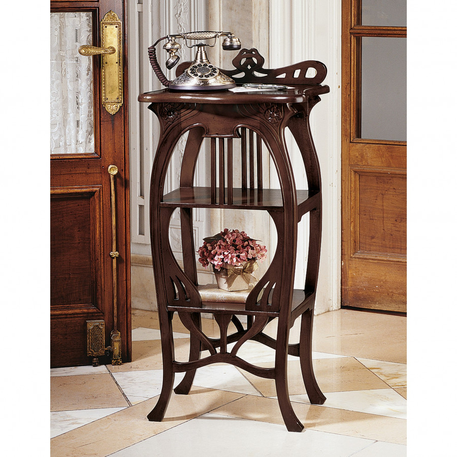 Toscano - Galle Art Nouveau Harp Side Table in Mahogany