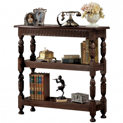 Toscano - Jacobean-Style Etagere Bookshelf in Cherry, Mahogany