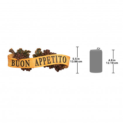 Toscano Abbondanza Italian Sign Grape Wall Sculpture - Buon Appetito