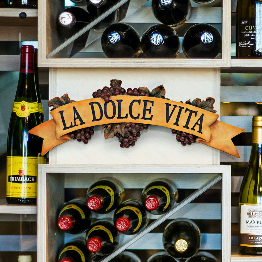 Toscano - La Dolce Vita Italian Sign Grape Wall Sculpture