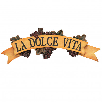 Toscano - La Dolce Vita Italian Sign Grape Wall Sculpture