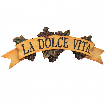 Toscano - La Dolce Vita Italian Sign Grape Wall Sculpture