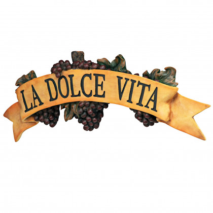 Toscano - La Dolce Vita Italian Sign Grape Wall Sculpture
