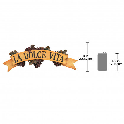 Toscano - La Dolce Vita Italian Sign Grape Wall Sculpture