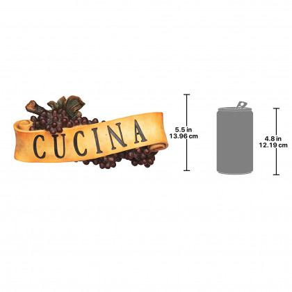 Toscano Abbondanza Italian Sign Grape Wall Sculpture - Cucina