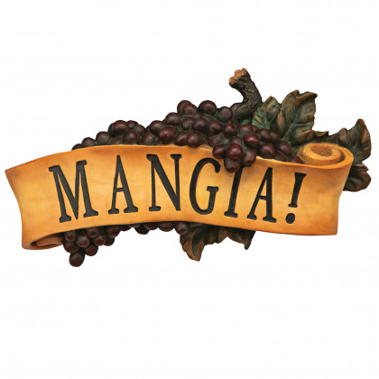 Toscano - Mangia Italian Signs Grape Wall Sculpture