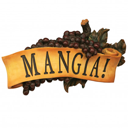 Toscano - Mangia Italian Signs Grape Wall Sculpture