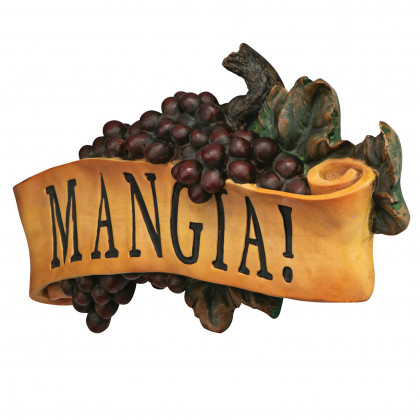 Toscano - Mangia Italian Signs Grape Wall Sculpture
