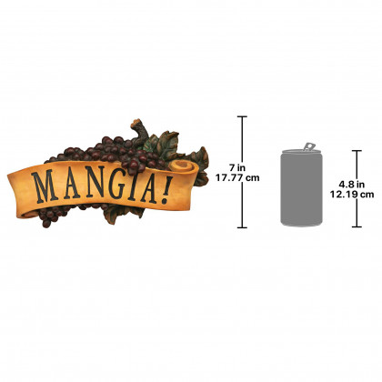 Toscano - Mangia Italian Signs Grape Wall Sculpture