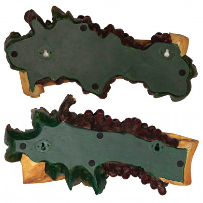 Toscano - Set of 2 Salute and Mangia Italian Signs Grape Wall Sculptures