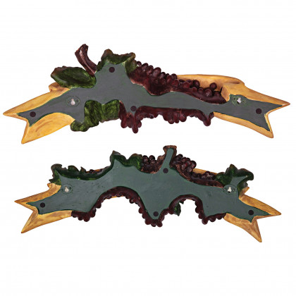 Toscano - Set of 2 La Dolce Vita and In Vino Veritas Italian Signs Grape Wall Sculpture