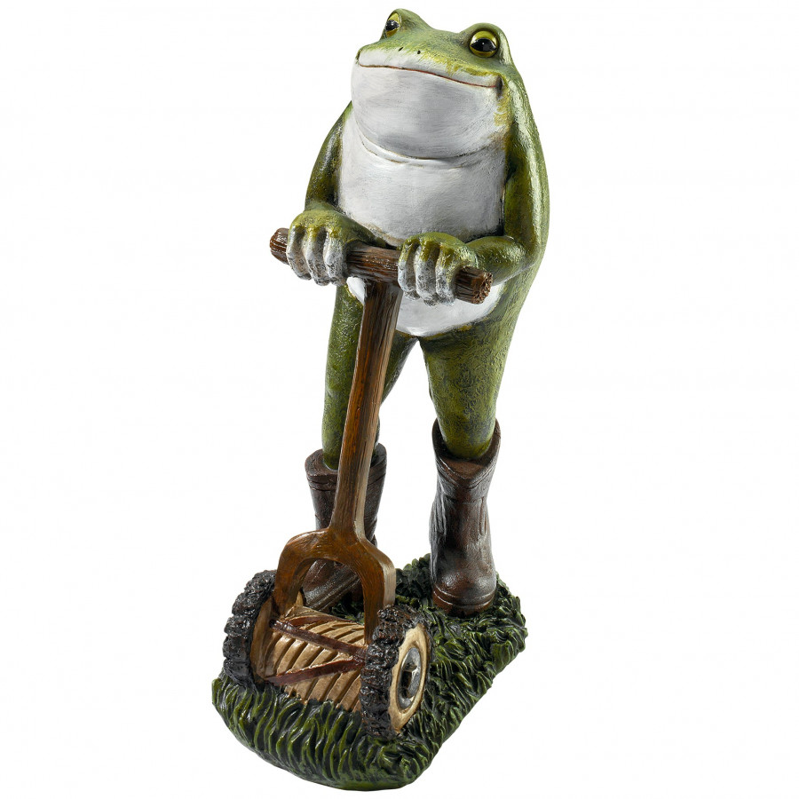 Toscano - Moses the Garden Toad Lawn Mower Frog Statue