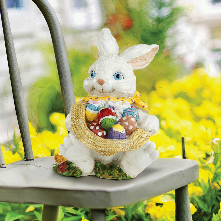 Toscano - Mortimer the Bunny and his Easter Eggs Rabbit Statue