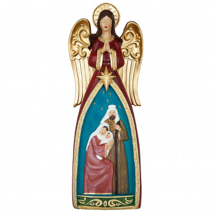Toscano - Blessed Holy Family Christmas Nativity Scene Angel Statue