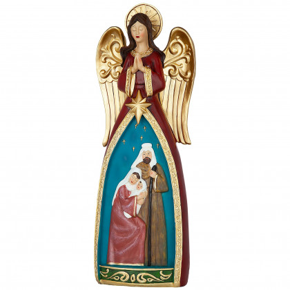 Toscano - Blessed Holy Family Christmas Nativity Scene Angel Statue