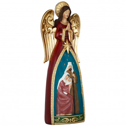 Toscano - Blessed Holy Family Christmas Nativity Scene Angel Statue