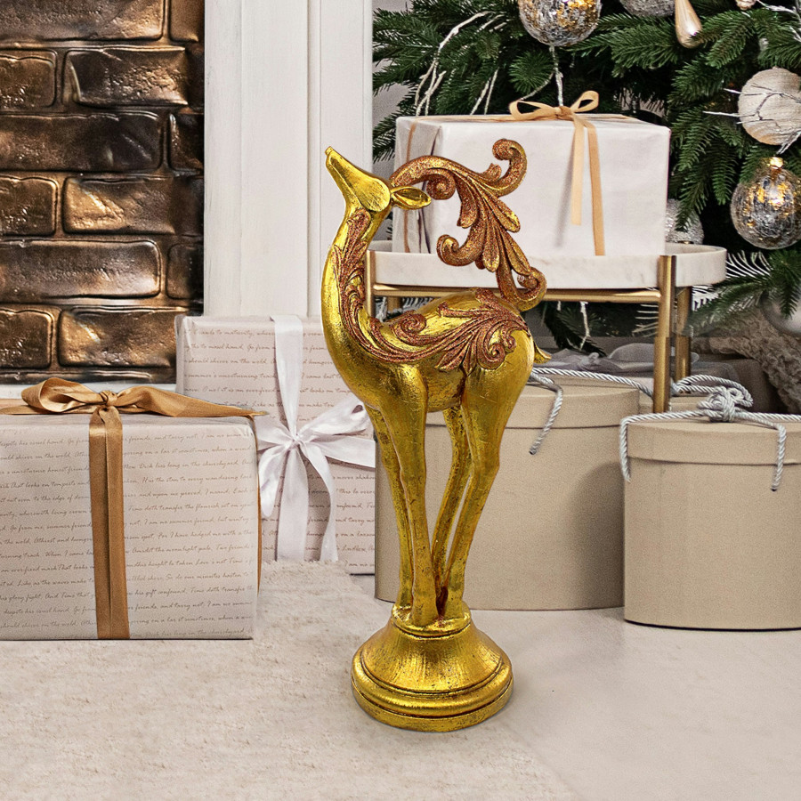 Toscano - Santa Romping Reindeer Christmas Statue
