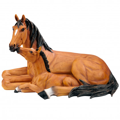 Toscano - Motherly Love Pony Foal and Mare Horse Statue