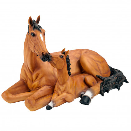 Toscano - Motherly Love Pony Foal and Mare Horse Statue
