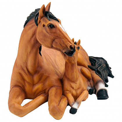Toscano - Motherly Love Pony Foal and Mare Horse Statue
