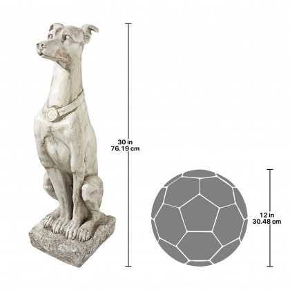 Toscano - Art Deco Whippet Greyhound Sentinel Dog Statue