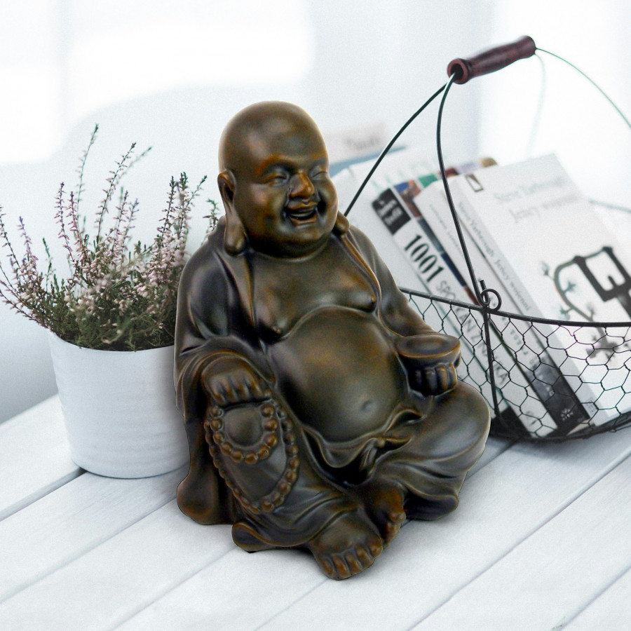 Toscano Laughing Buddha Happy Hotei Statue - Medium