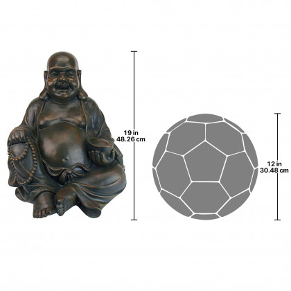 Toscano Laughing Buddha Happy Hotei Statue - Large
